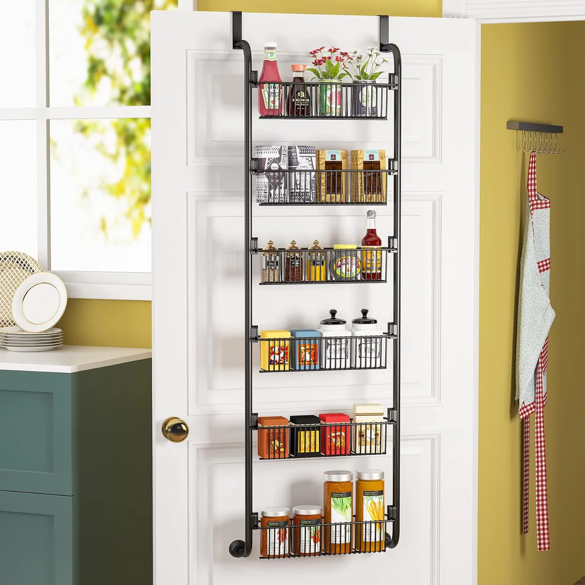 Etagere avec Paniers-Rangement Epices noir Vendos85