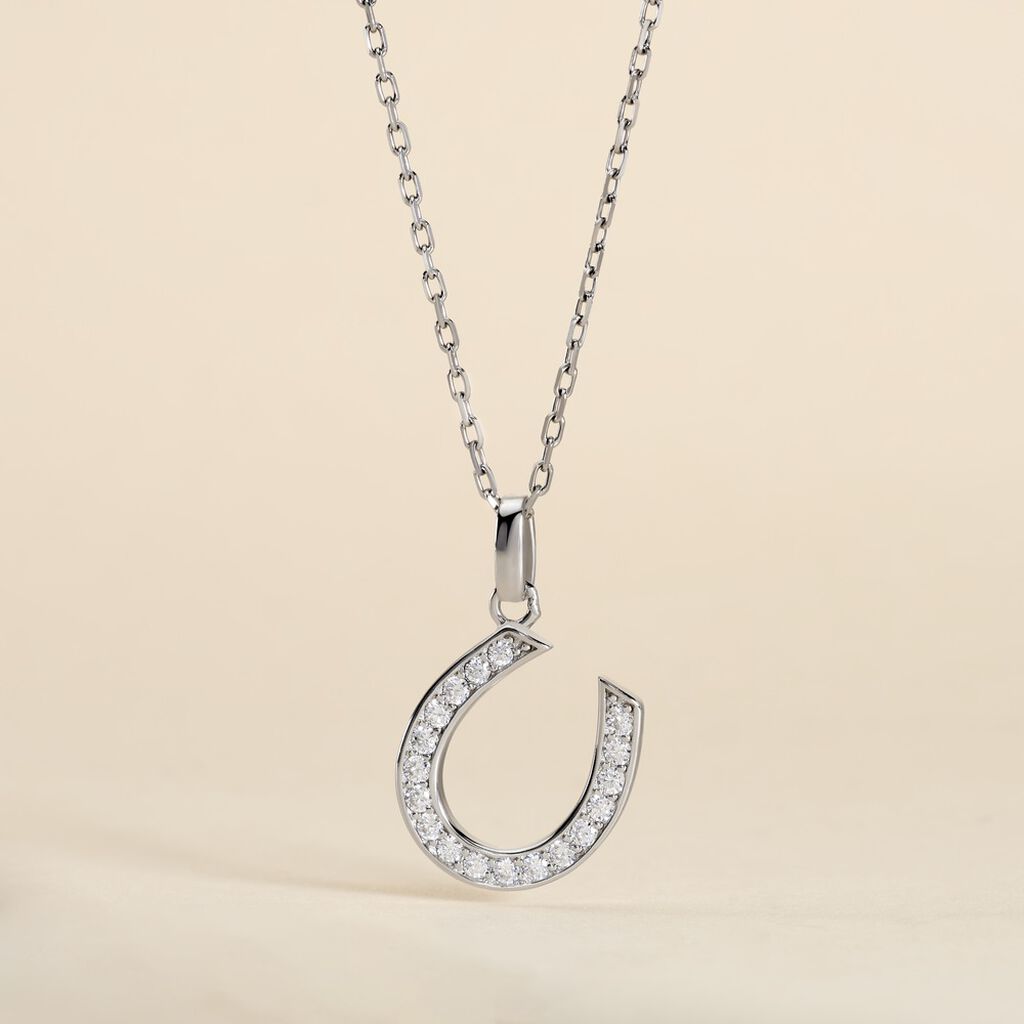 Pendentif Amelot Argent Blanc Oxyde De Zirconium