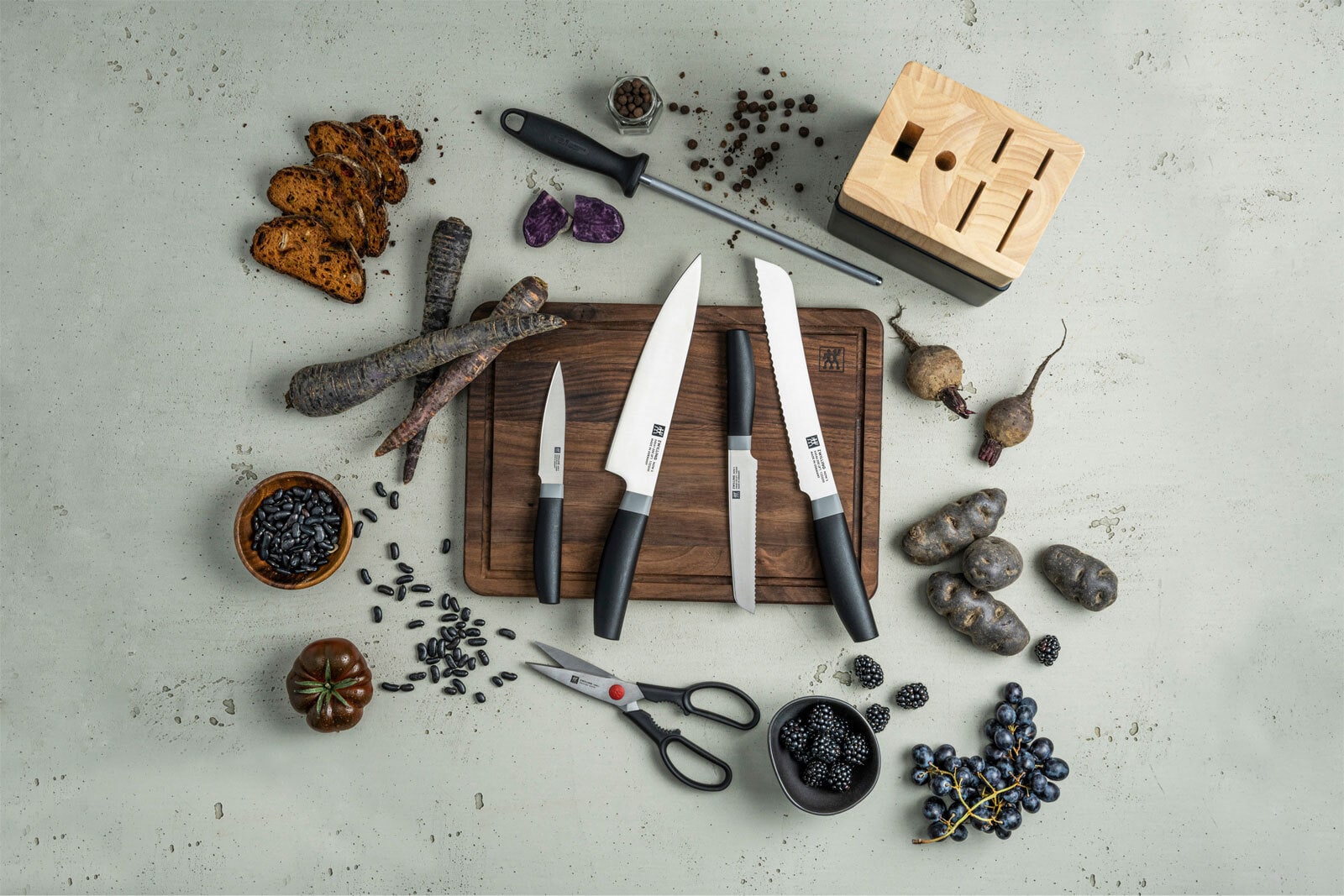 ZWILLING Messerblock NOWS 7-teilig schwarz/ braun