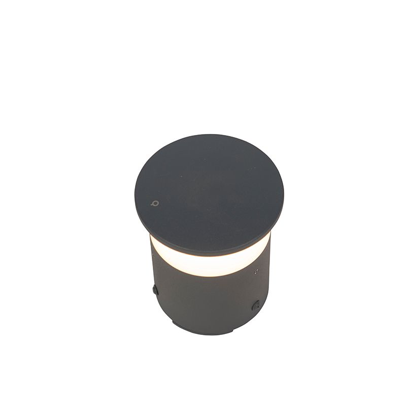 Moderne buitenlamp donkergrijs 12 cm incl. LED - Bar