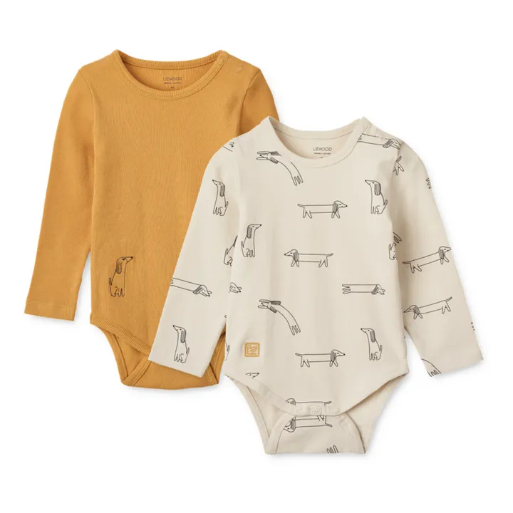 Liewood Lot 2 Bodies Manches Longues Yanni | Jaune moutarde