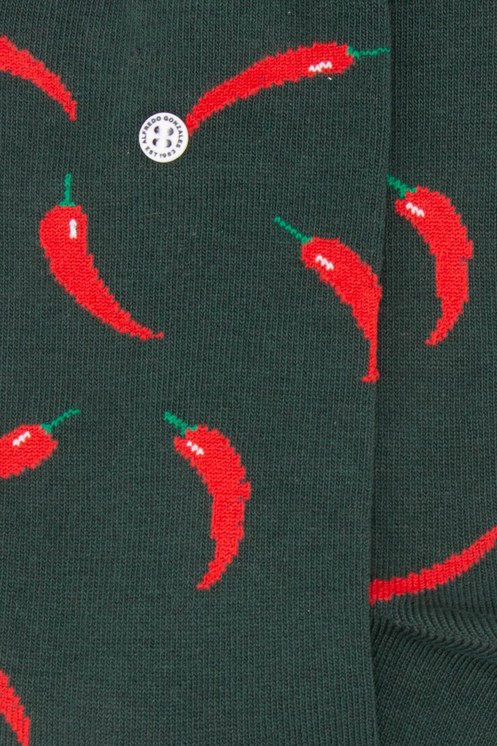 Alfredo Gonzales sokken Red Peppers donkergroen