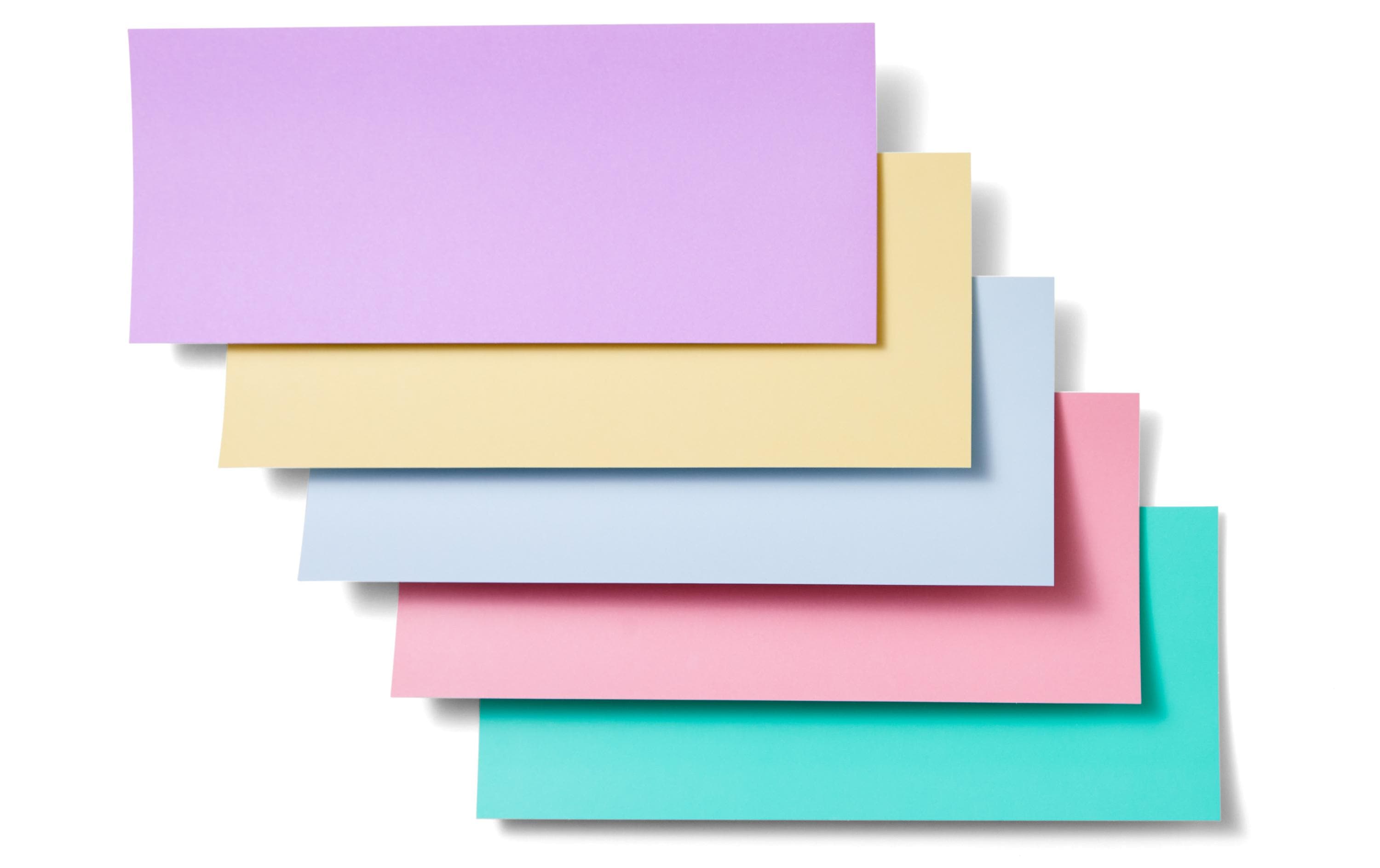 Stickerpapier JOY 14 x 33 cm, 10 Stück, PastellfarbenSelbstklebendes Papier für Sticker, Poster, Karten und vieles mehr