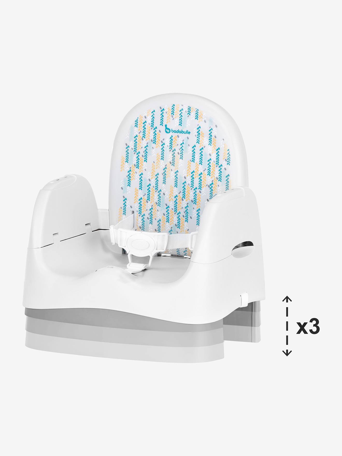 Cadeira elevatória Trendy Meal BADABULLE, cinza médio, lisa com estampas