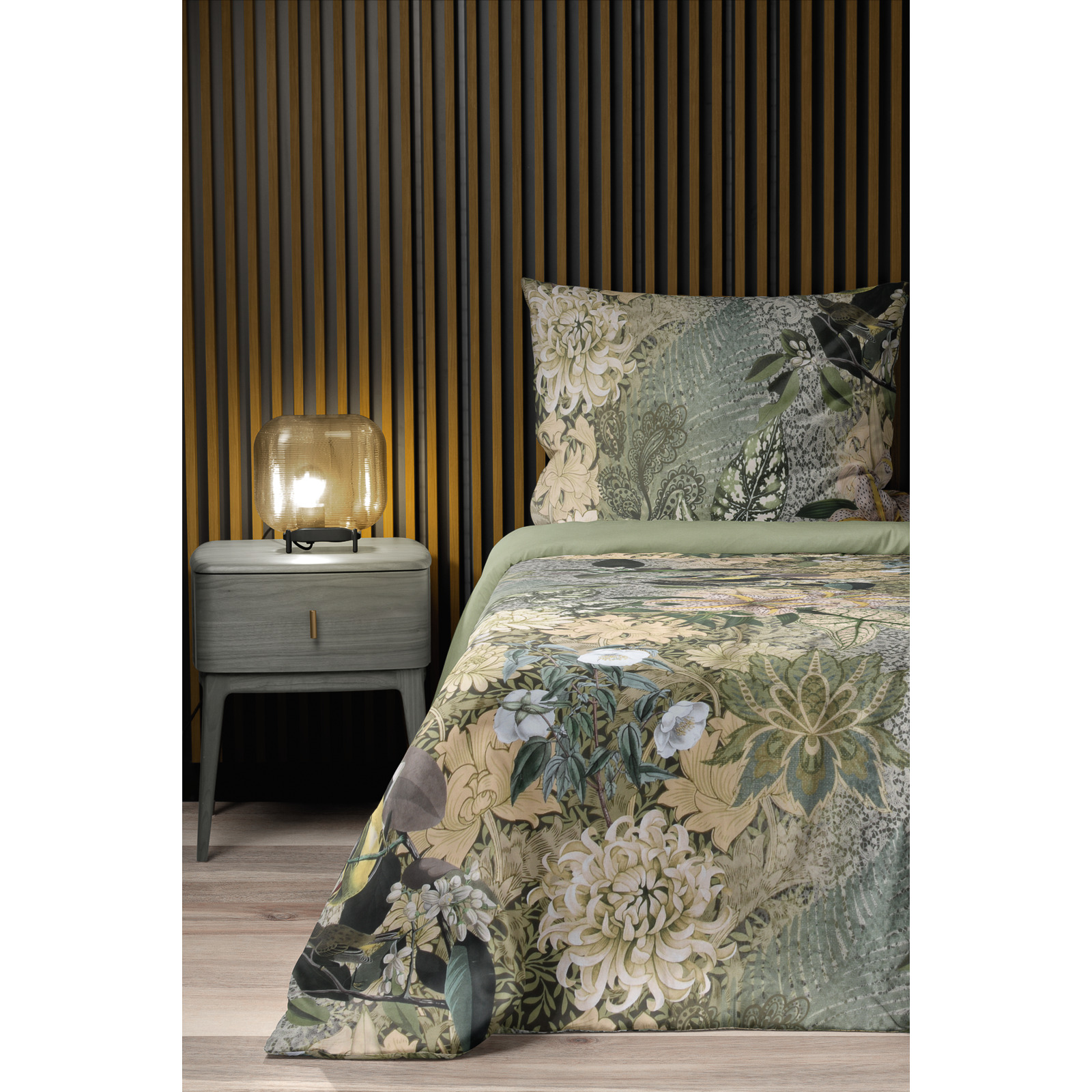 Bettwäsche Satin Jungle grün 200x210 2x65x65 Bettanzug Fra