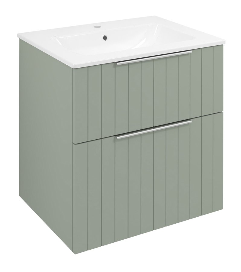 Sapho Cirasa wastafel onderkast met ribbelfront 60x46x64cm groen
