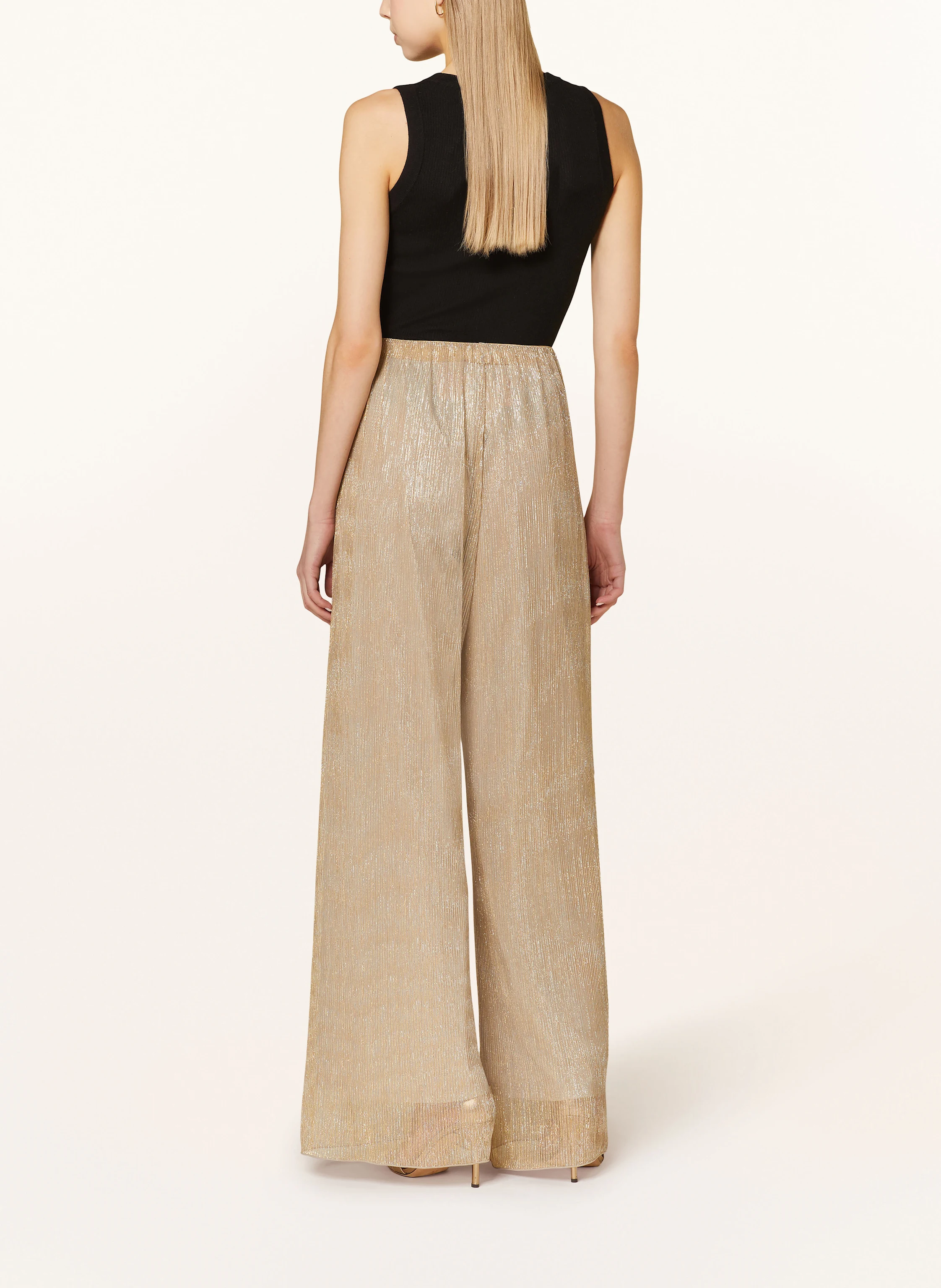 MAX & Co. Plisseehose mit Glitzergarn