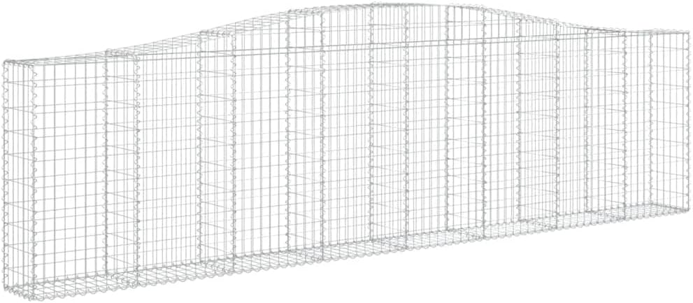 Gabione mit Hochbogen, Steinkorb Drahtkorb, Gabionenkorb Verstärkte Gabionenhaken, Gabionenwand Gabionen Zaun,400 x 30 x 100/120 cm,1 Stück