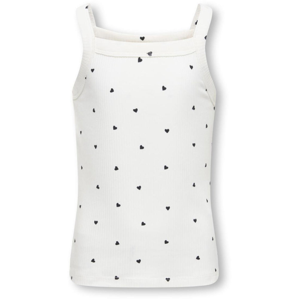 Køb kids ONLY Cloud Dancer Black Hearts Kogbella Life Strop Top Jrs