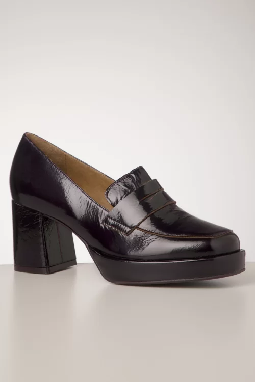 Miz Mooz Penni loafer stijl pumps in diep bordeauxrood