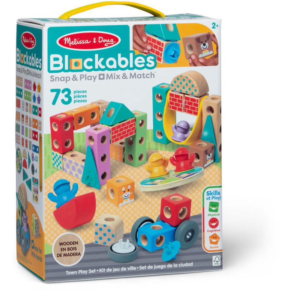 Køb Melissa & Doug Multifarvet Blockables Playset Town 73Pcs
