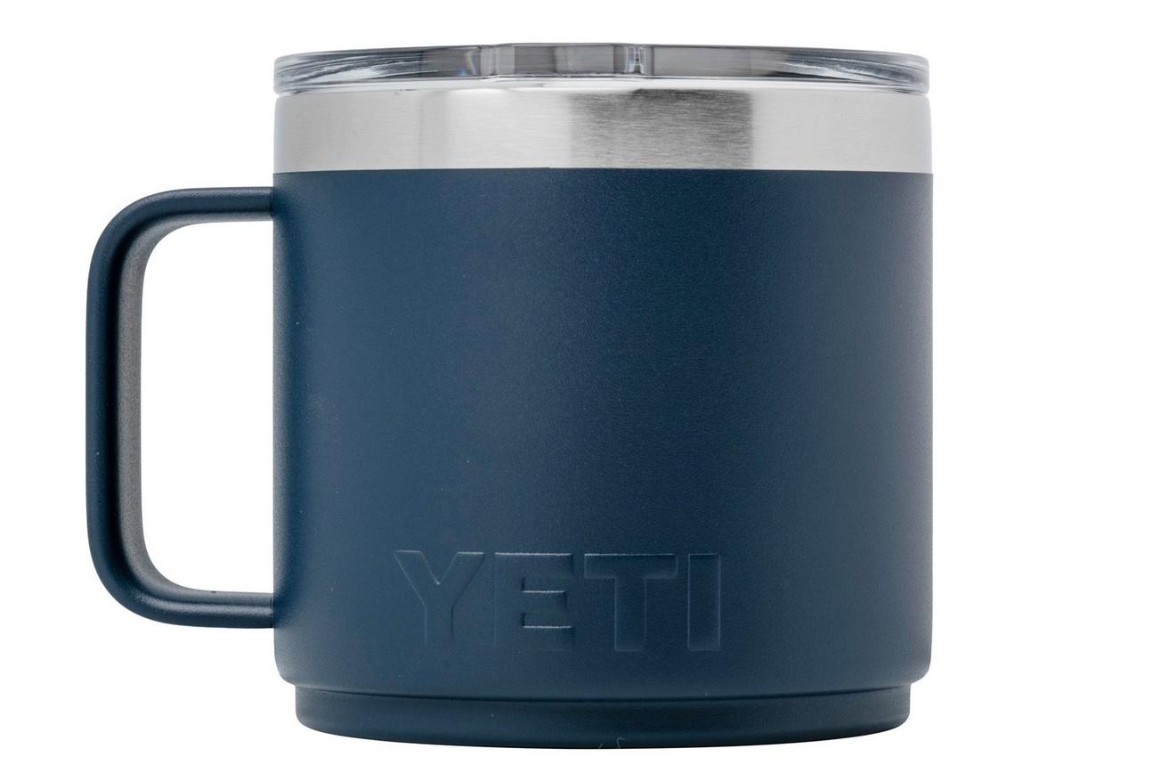 Yeti Rambler Stackable Mug 14oz Mag Slider Lid, Navy Blue, stapelbare thermosmok met deksel, 414 ml