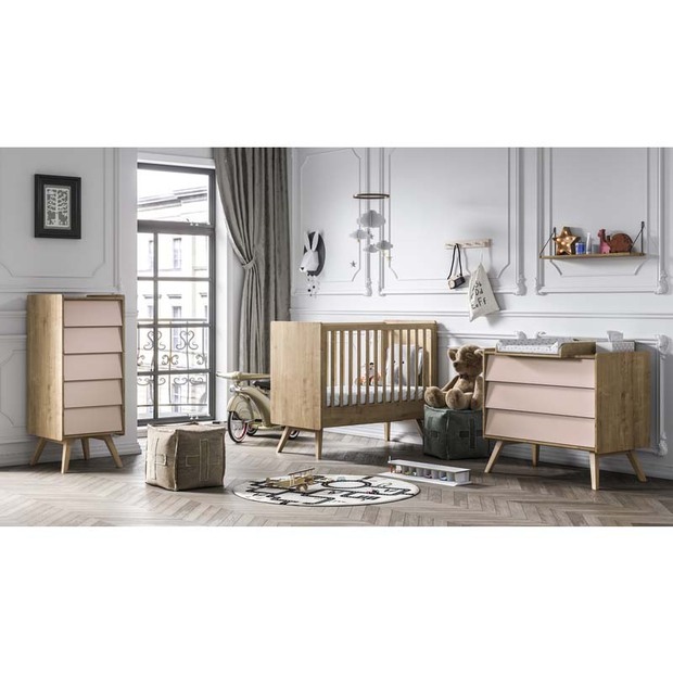 Façades de tiroirs bois/rose pour commode Vox - VOX
