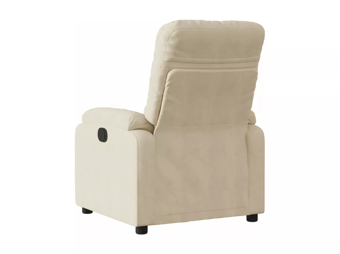 Fauteuil inclinable électrique crème tissu microfibre