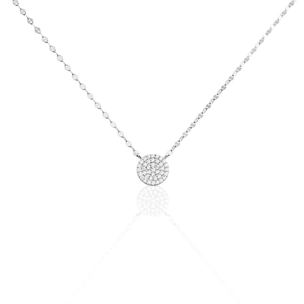 Collier Argent Blanc Turin Oxydes De Zirconium