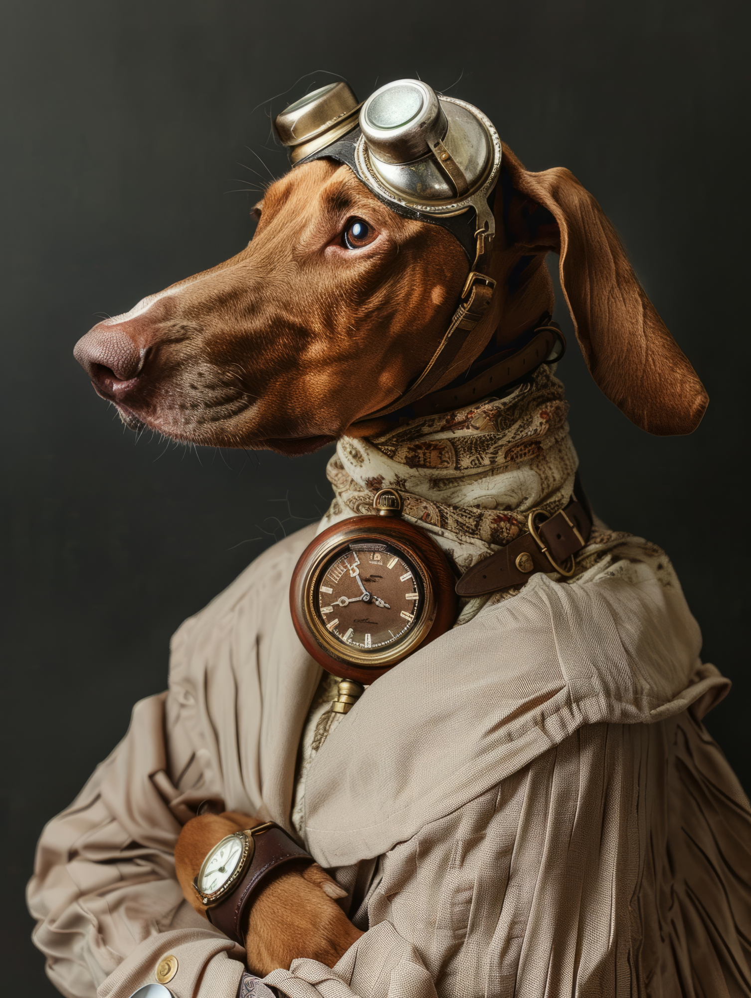 Canvas schilderij van een Vizsla hond 40x60 cm