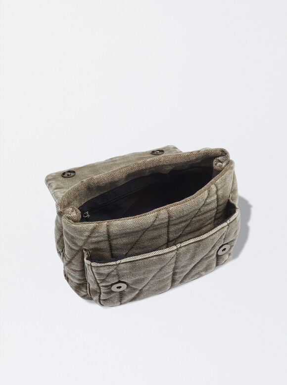 Bolsa de ombro em jeans - Cinza