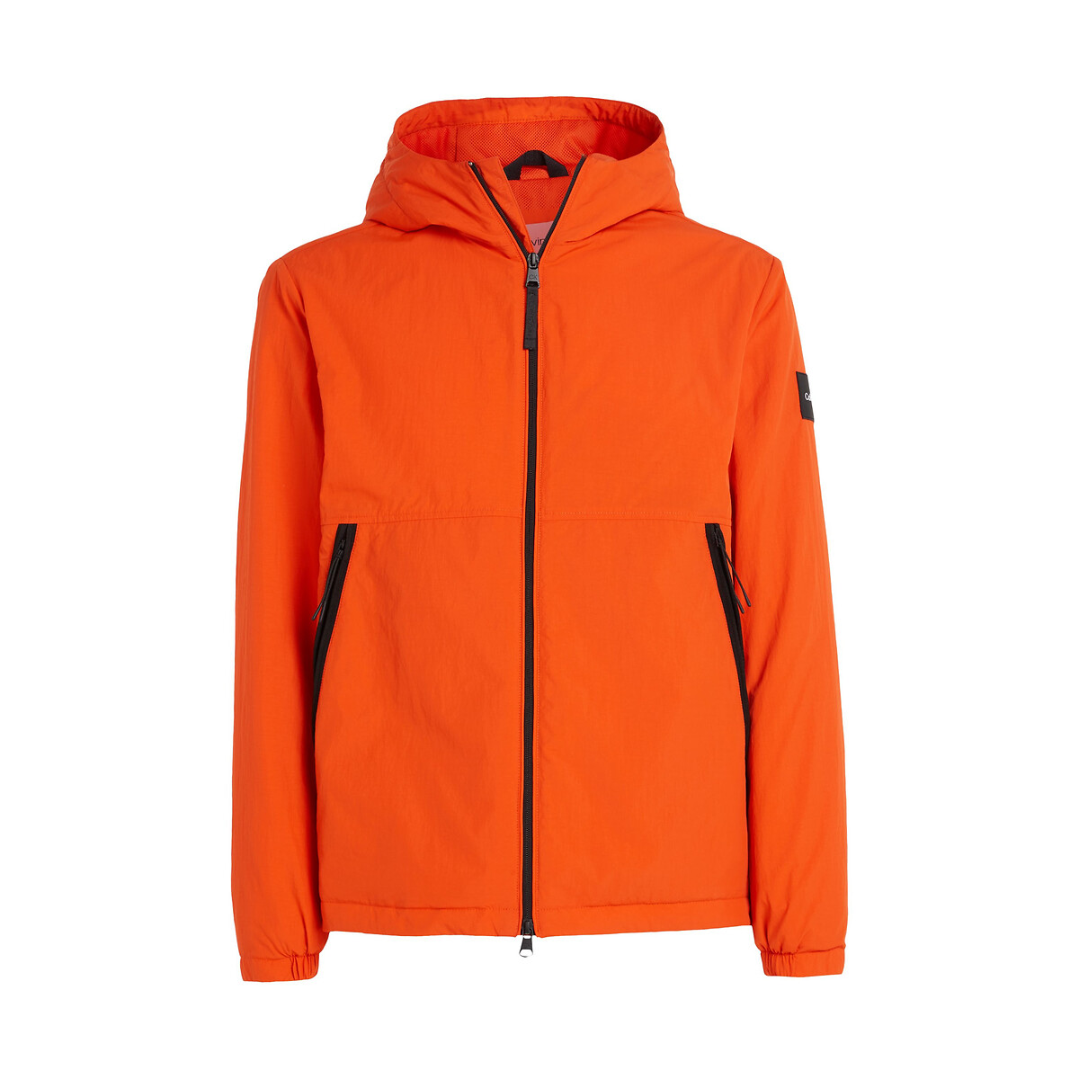 CALVIN KLEIN<br>Jaqueta de plumas com capuz e efeito amassado