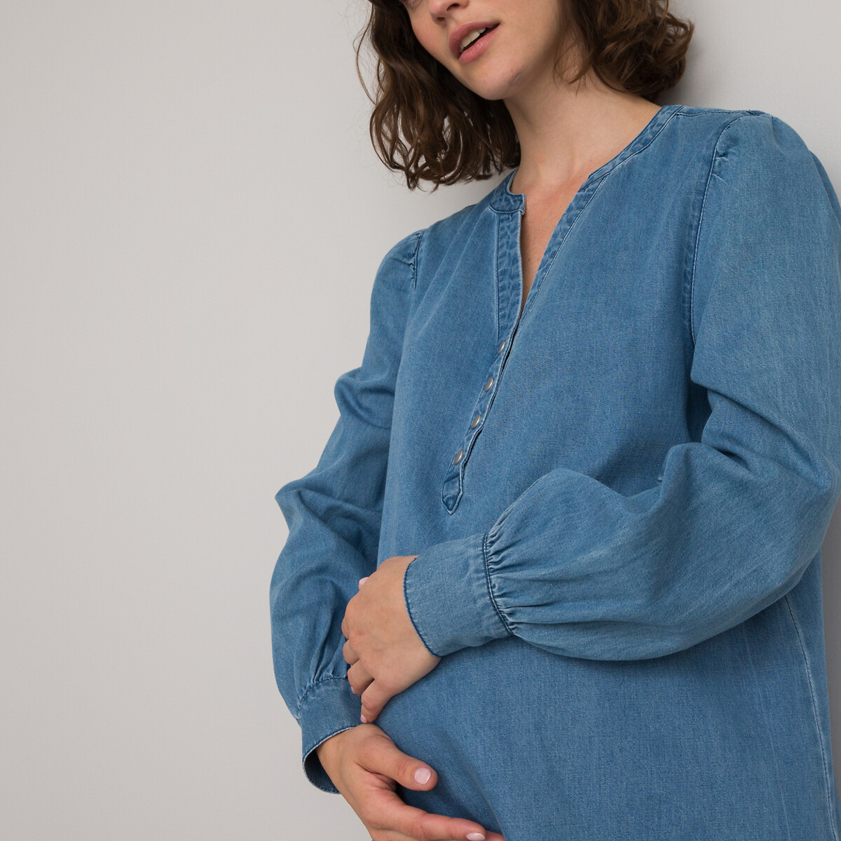 COLEÇÕES LA REDOUTE<br>Vestido de maternidade em jeans