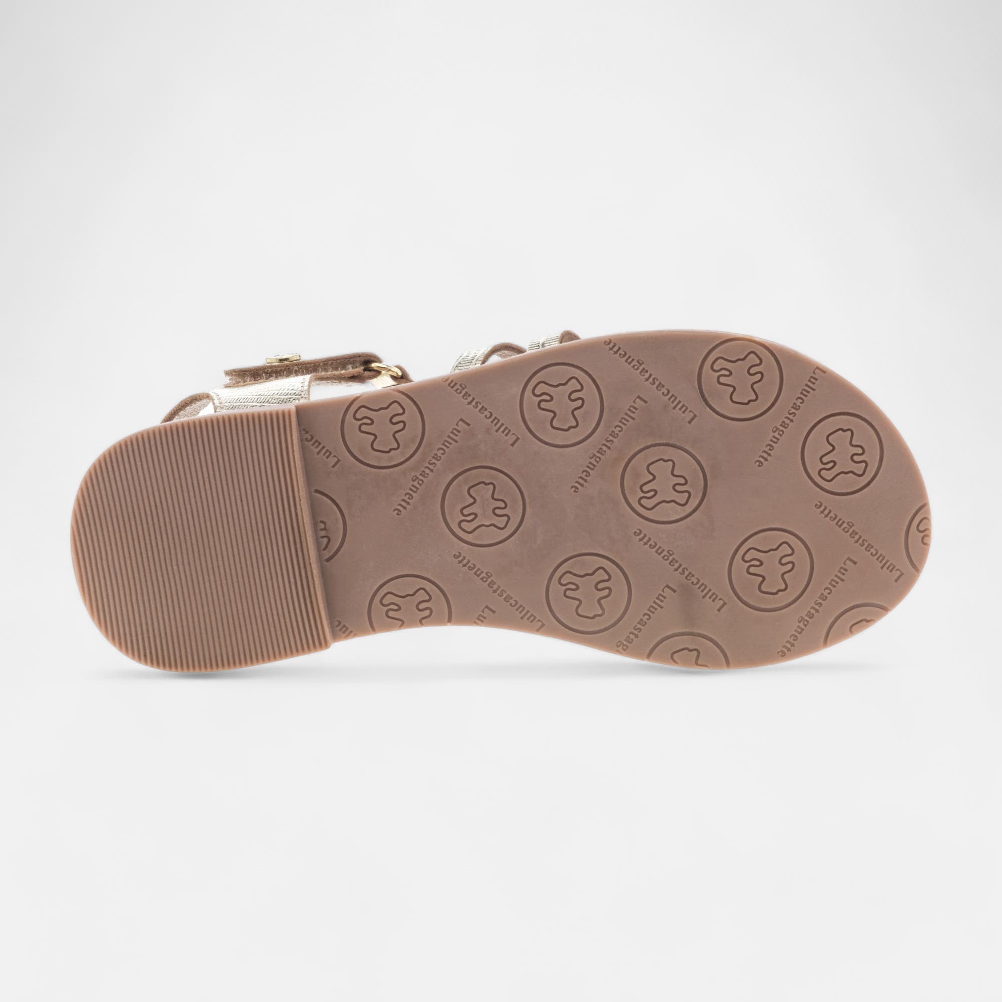 Nu-pieds Fille en cuir or