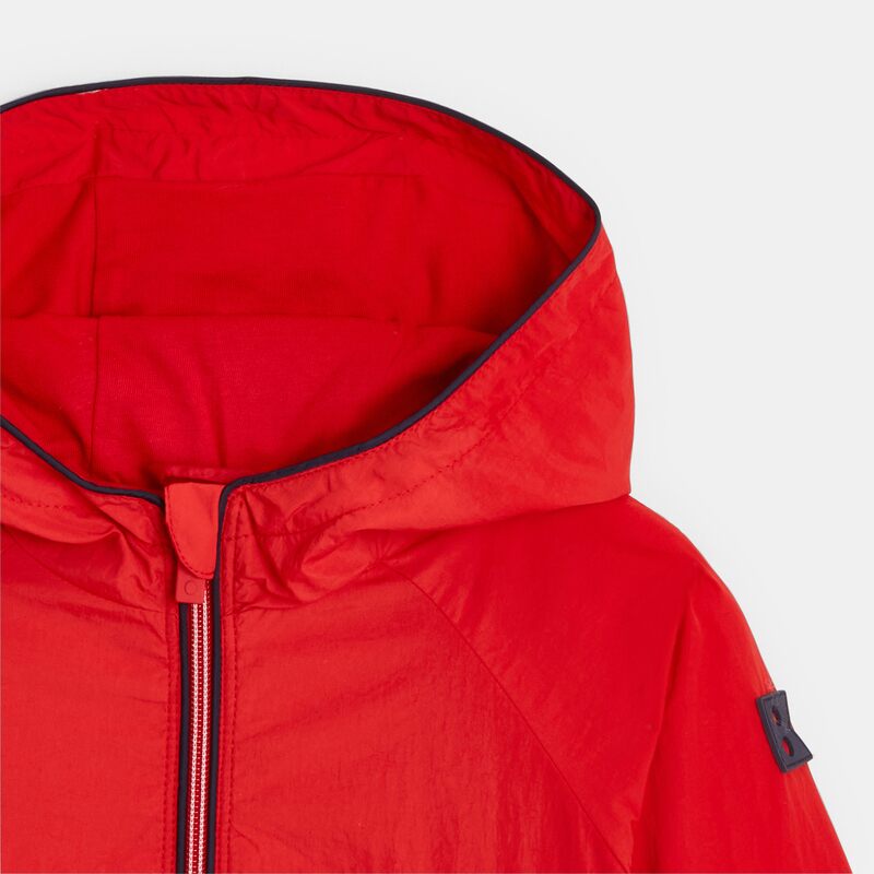 Coupe-vent déperlant à capuche rouge garçon