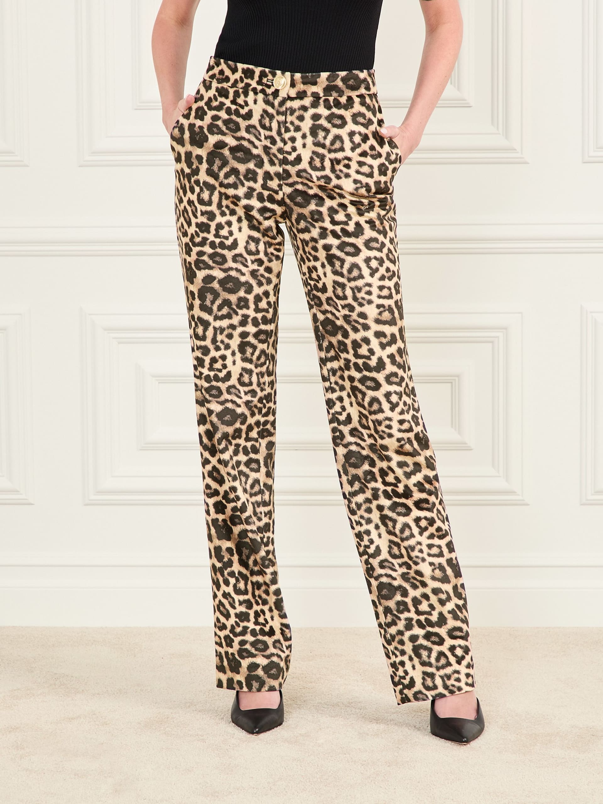 Calça de veludo estampada Pamela