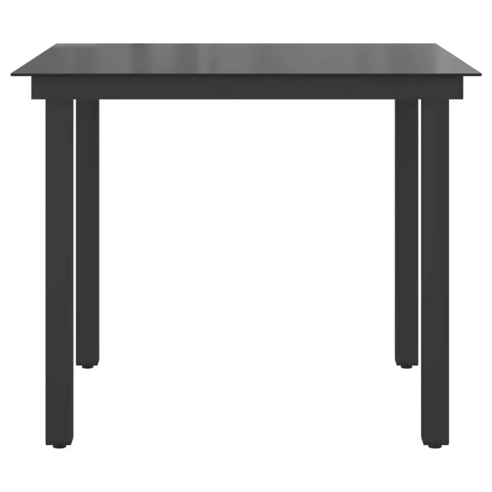 vidaXL - Tuintafel - Zwart - Glas - 80 x 80 cm