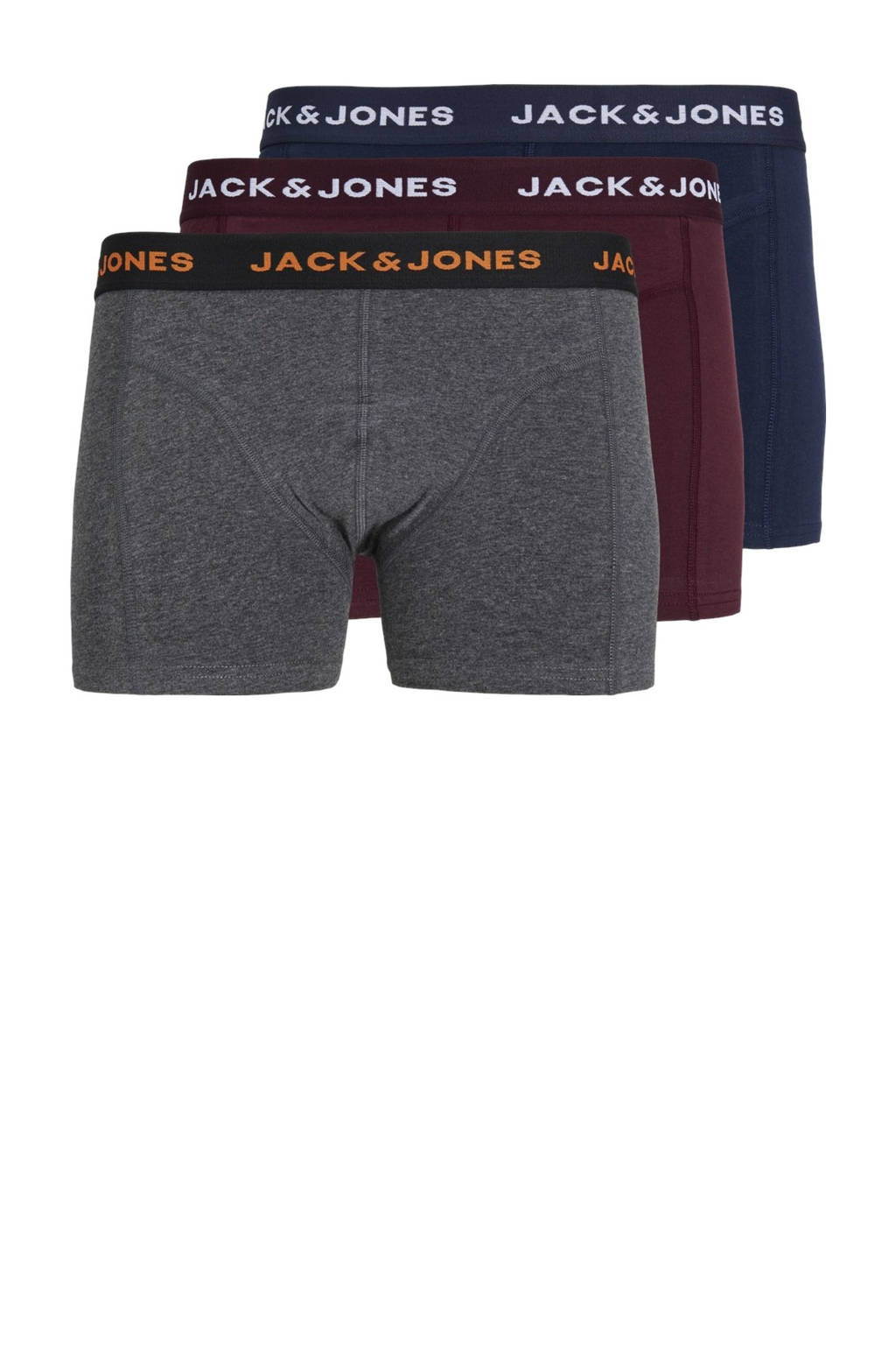 boxershort JACBLACK FRIDAY - set van 3 grijs melange/bordeaux/blauw