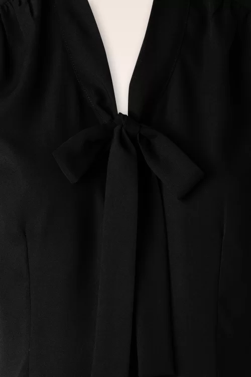Banned Retro Perfect Bow blouse in zwart