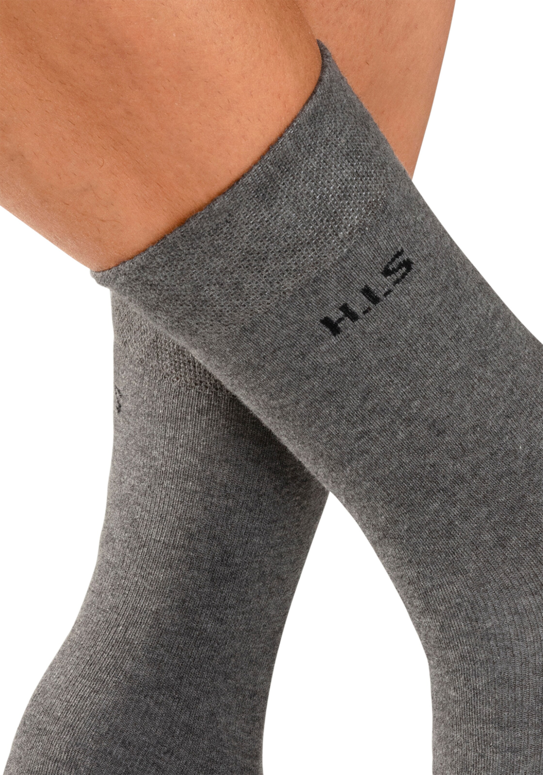 H.I.S Socken in 1x schwarz, 1x marine, 1x anthrazit-meliert, 1x grau-meliert