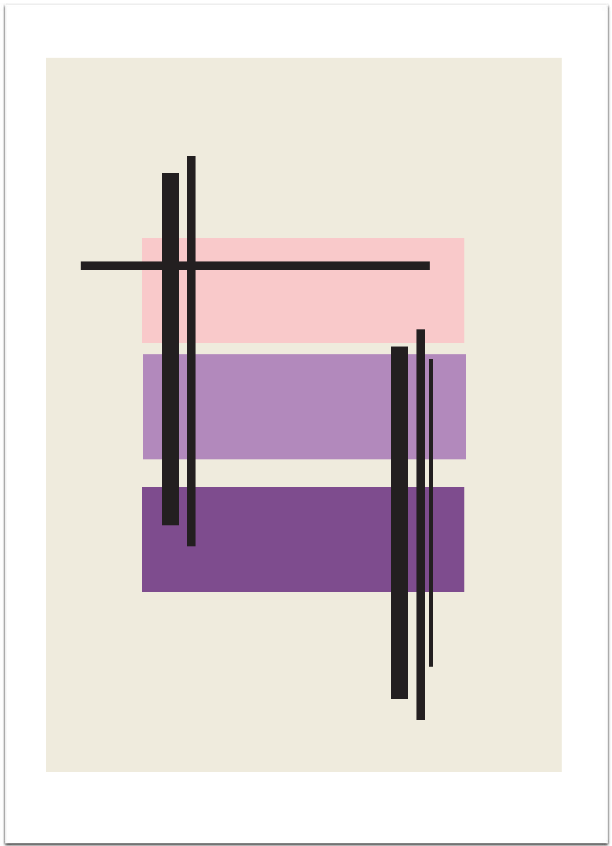 Poster Abstract lavender 30 x 40 cm