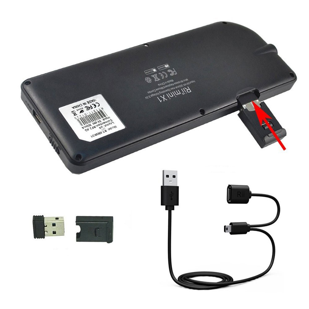 (150x60mm) 2.4 GHz Universal Wireless Funk Mini Tastatur mit Touchpad für TV Box / PC / Tablet - Schwarz