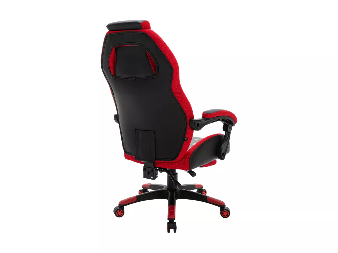 Chaise de bureau - Similicuir & Plastique - Noir / Rouge - Clovis