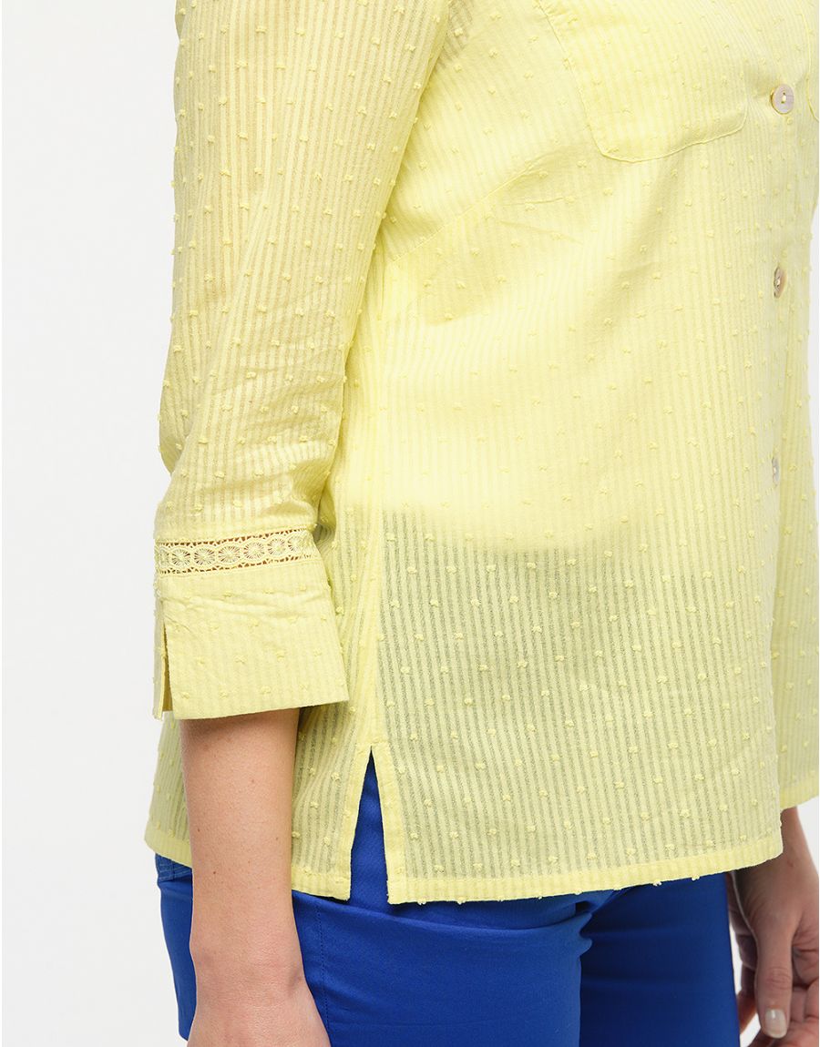Chemise vert anis coton