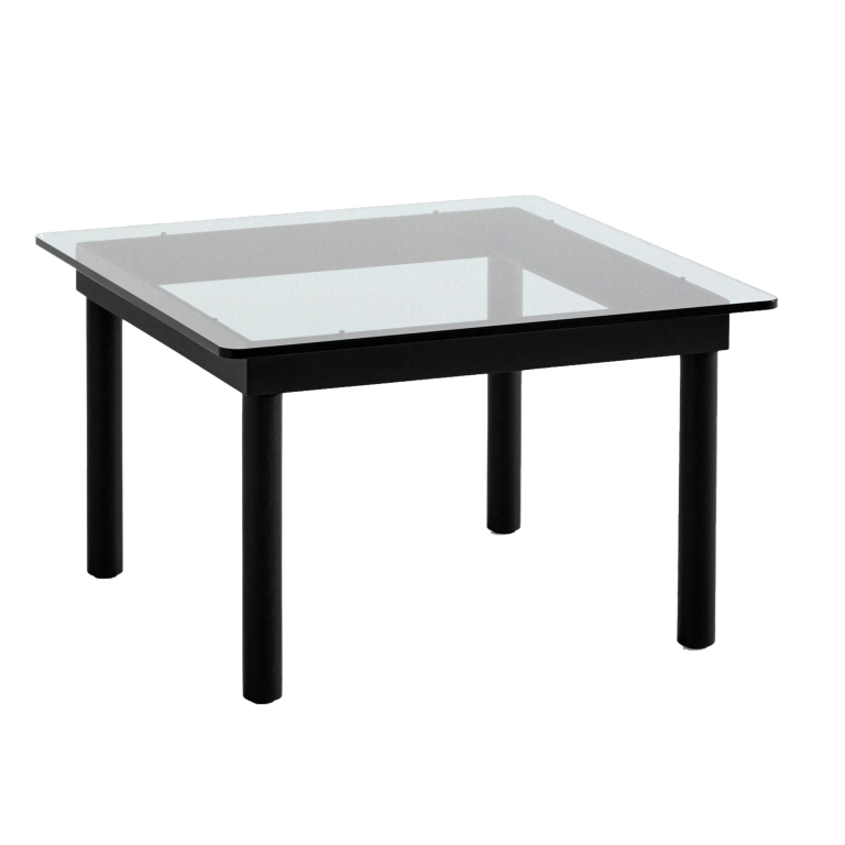 Hay Kofi salontafel zwart gelakt eiken 60x60 helder glas