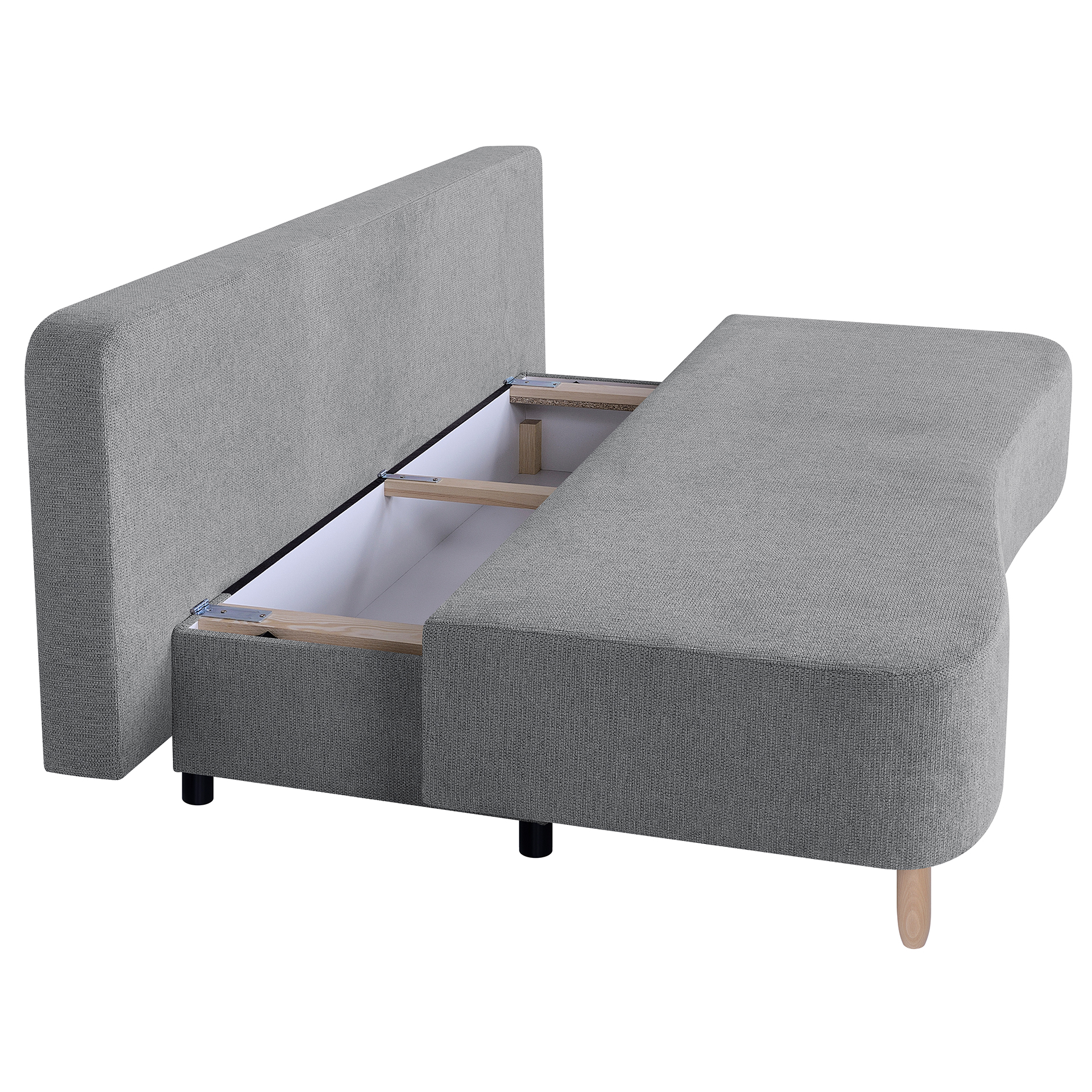 Schlafsofa - taupe - Federkern - Staukasten