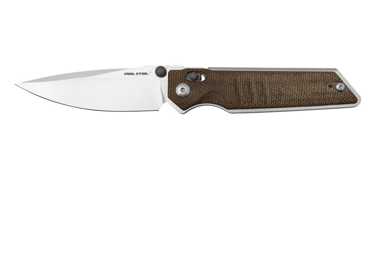 Real Steel Sacra, 7711N Natural Micarta, Stonewashed K110 zakmes