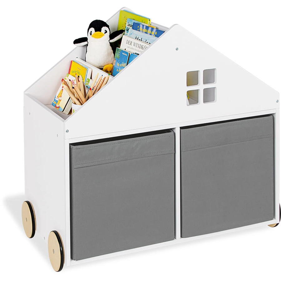 Pinolino Kinderbücherregal mit Rollen „Hus”, weiß