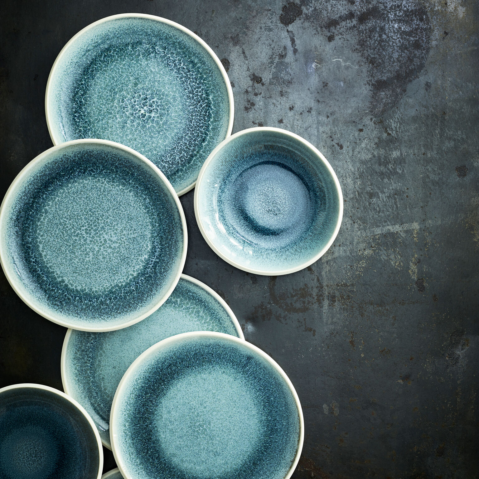 Junto Aquamarine Teller 22 cm flach