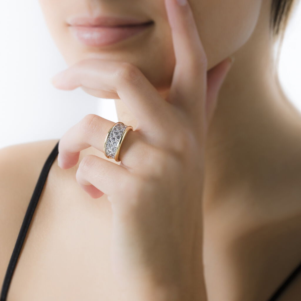 Bague Guerline Plaqué Or Jaune Oxyde De Zirconium