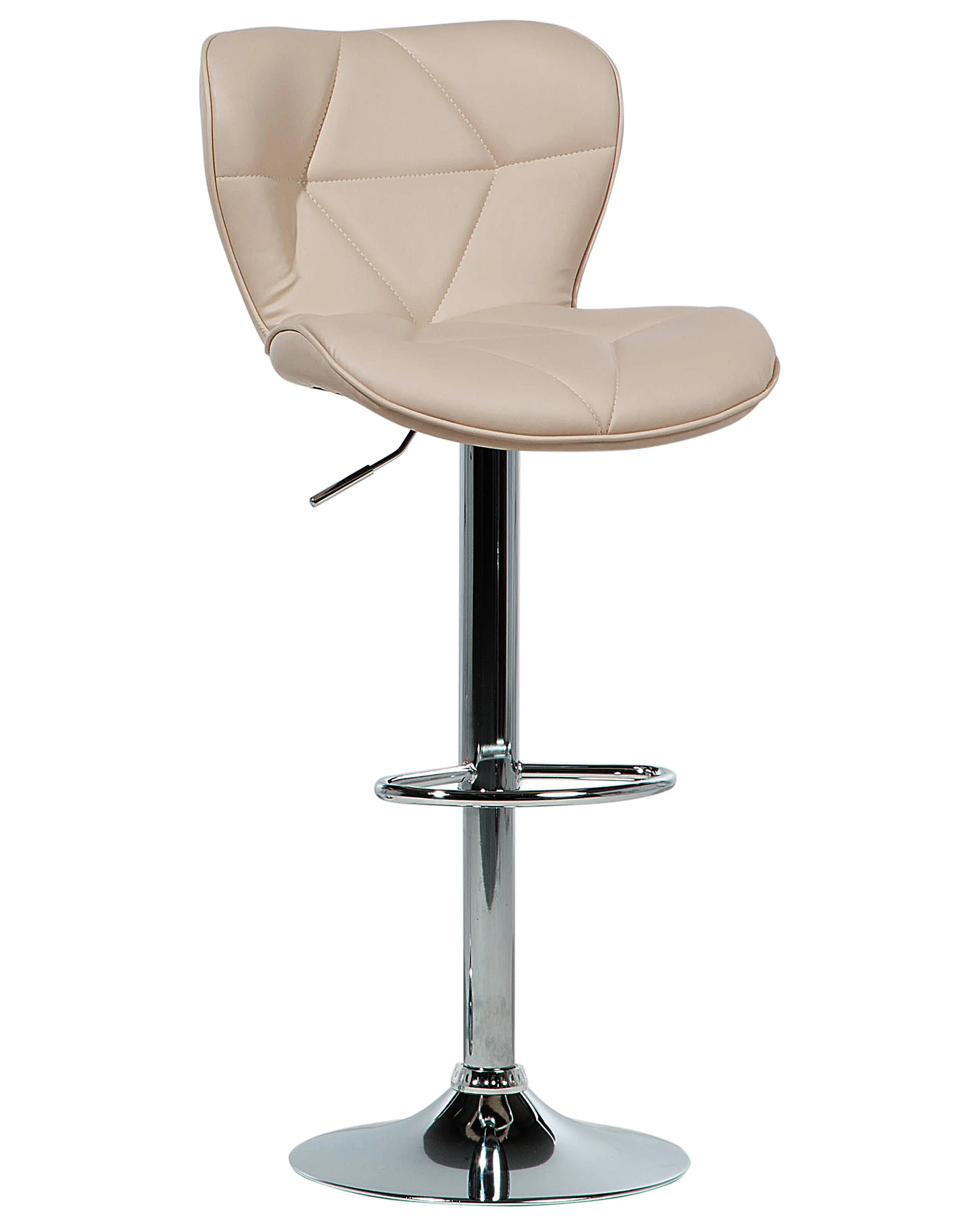 Set van 2 barstoelen VALETTA Kunstleer draaibaar Lichtbeige