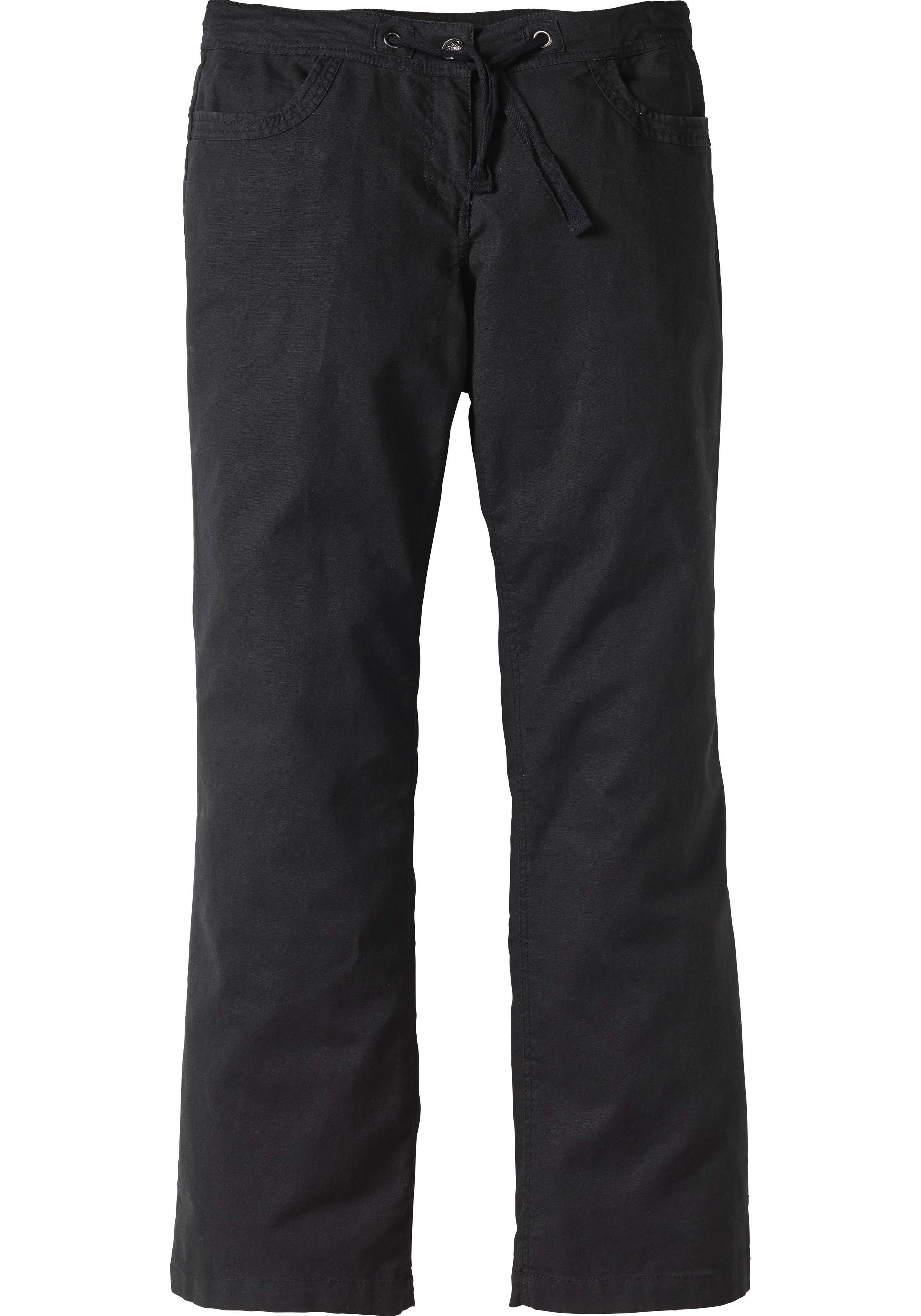 Weite Bootcut-Hose mit Leinenanteil