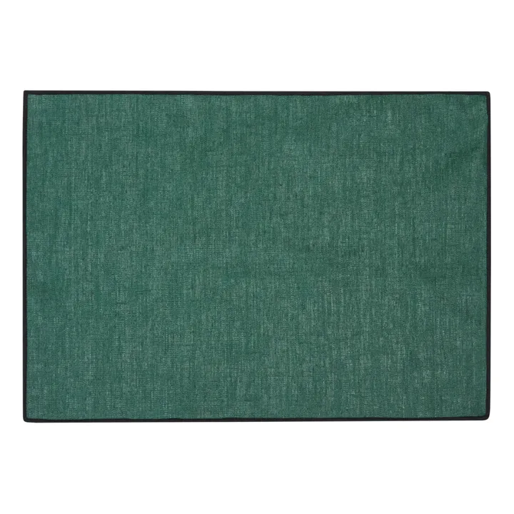 Haomy Set de table Borgo en lin enduit | Gris bleuté