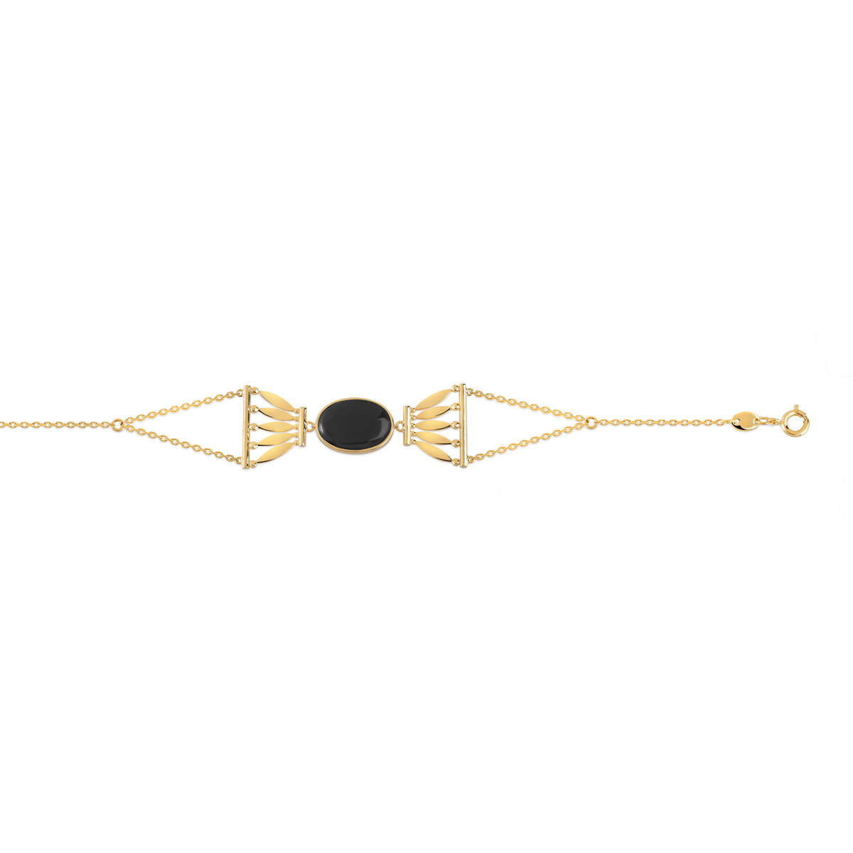 Bracelet doré acrylique noir