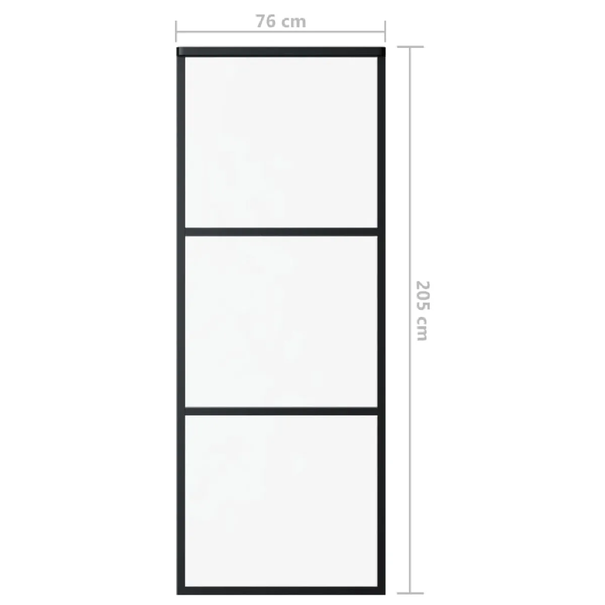 vidaXL Porte coulissante en verre ESG/Aluminium - 76x205 cm