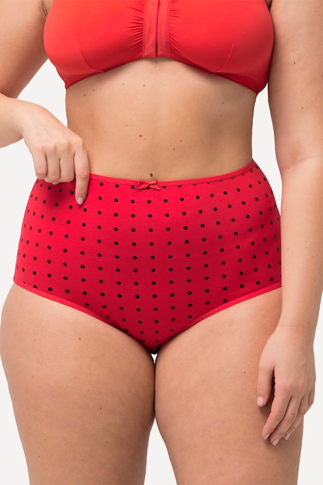 Maxislips, 3er-Pack, Punkte / einfarbig, High Waist