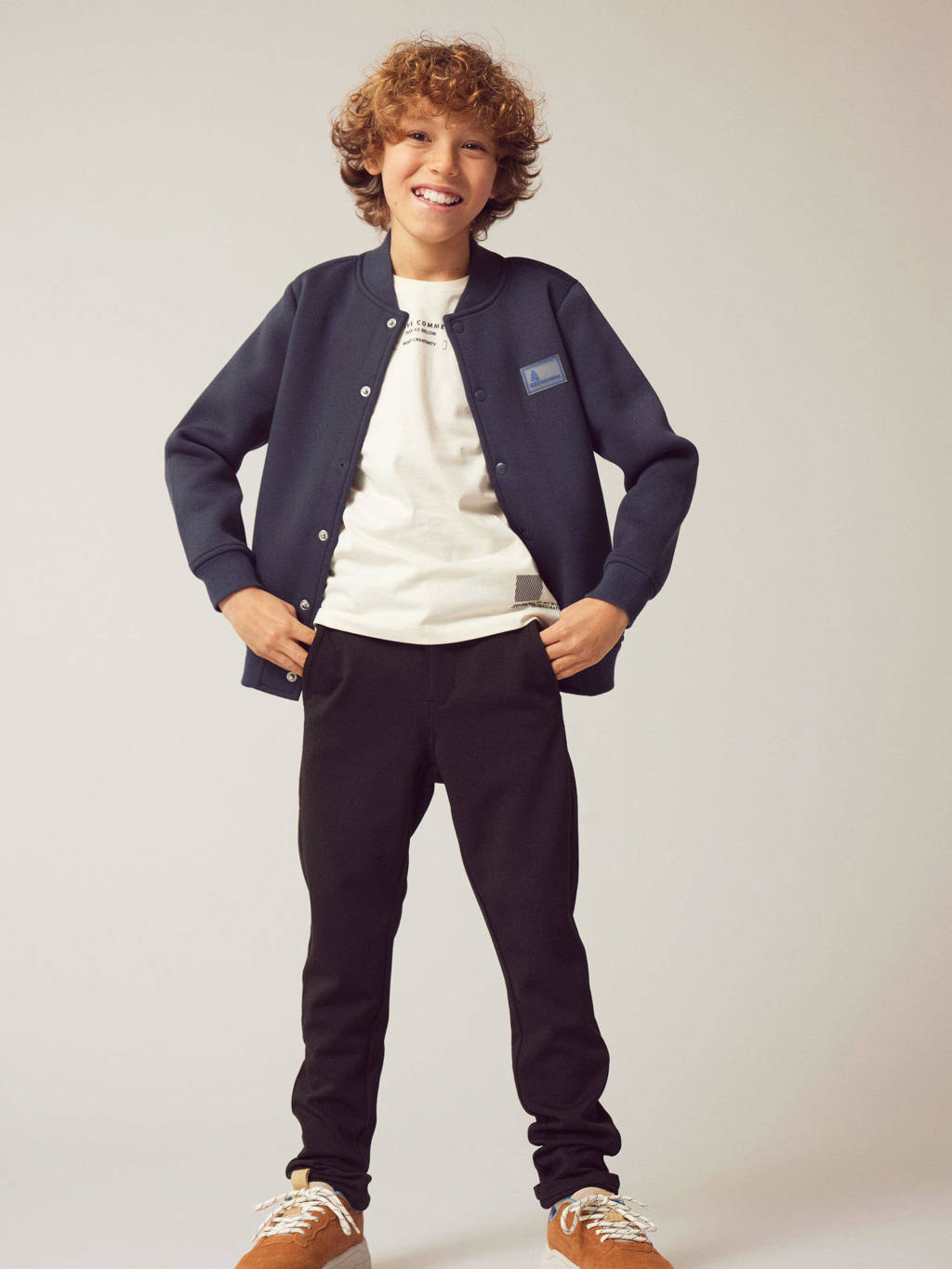 NAME IT regular fit broek NMMSILAS zwart