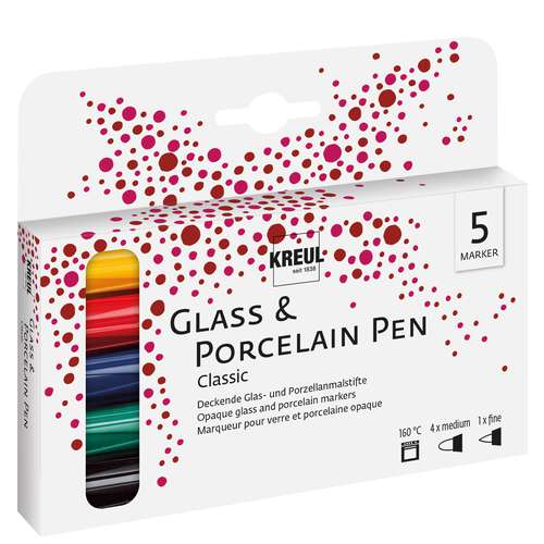 KREUL Glass & Porcelain Pen Classic 5er Set