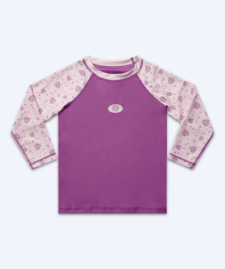 Watery UV-trøje til børn - Brandman Langærmet Rashguard - Pink/lilla