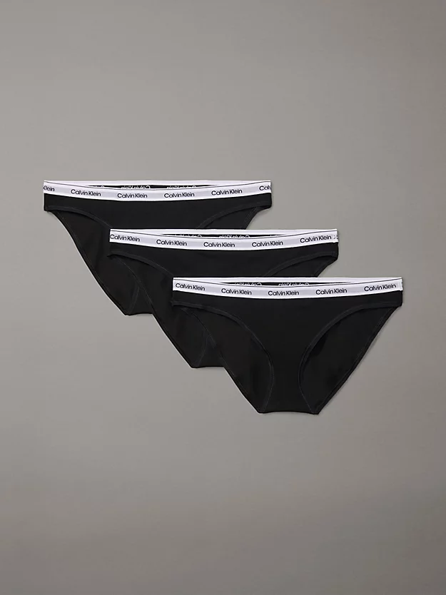 Conjunto com 3 calcinhas de biquíni de cintura baixa